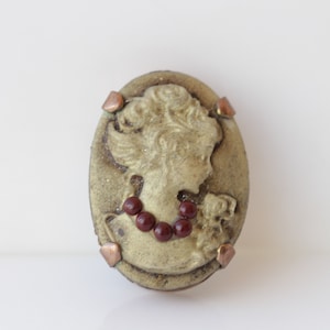 CAMEO BROOCH,  Copper Bronze Brown Cameo Brooch, Vintage Cameo Brooch, Lady Cameo Brooches, Gift For Her ,Coat Brooch, Jacket Elegant Brooch