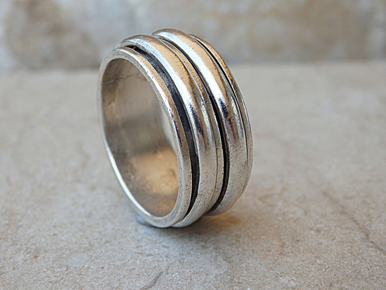 Sterling Silver Spinner Ring Wedding Band Spinner Ring | Etsy