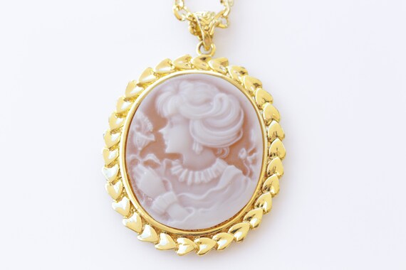 Pendentif Camée Plaqué Or Vintage – Bijou Ancien, Occasion