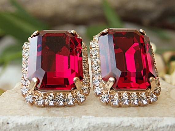 Buy Red Sterling Silver Stud Earrings with Ruby Online at Jayporecom