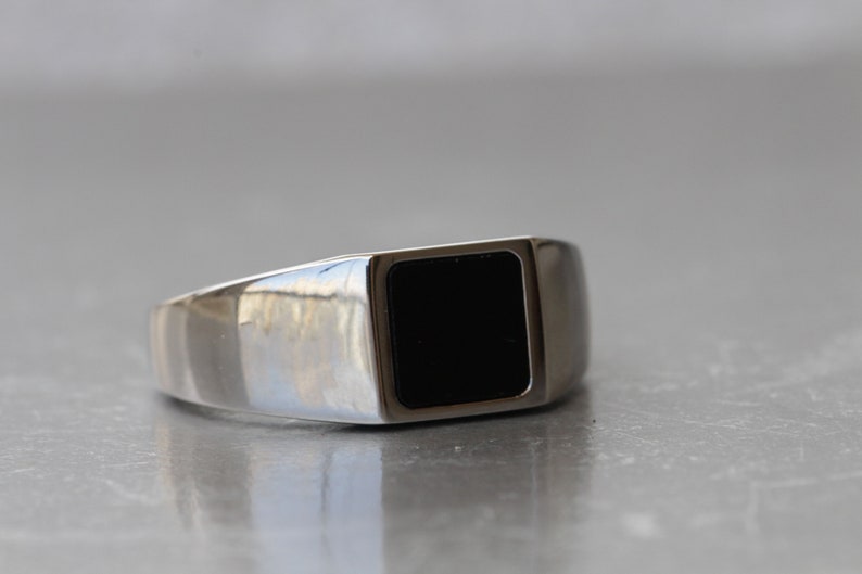 BLACK Ring SILVER STERLING Ring Women Ring Rings for Etsy