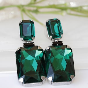EMERALD EARRINGS, Statement Earrings,  Earrings, Bridal Big Earrings, Emerald  Green Drop Earrings, Wedding Earrings, Big And Bold