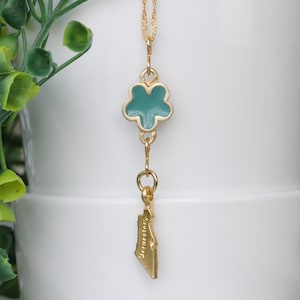GOUDEN ISRAËL KETTING, Turquoise Emaille Ketting, Holy Land Ketting, Israëlische Gift, Bat Mitswa Ketting, Cadeau voor moeder, Joodse Ketting cadeau