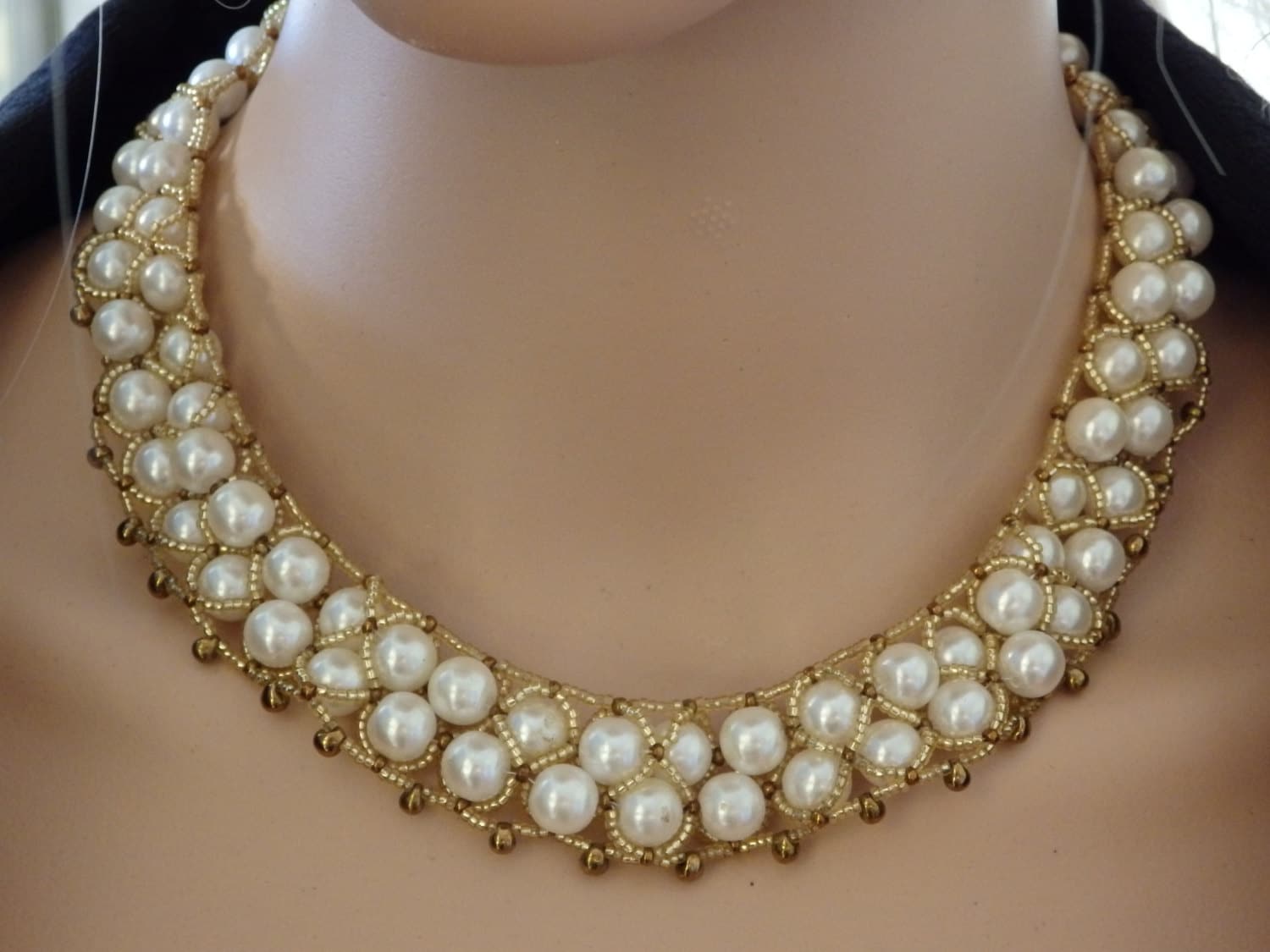 Collier Blanc Ivoire Pour Mariage - Perles Fantaisie Nupcial, Look Chic Sans Marque