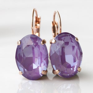 PURPLE EARRINGS, Dark Purple Earrings, Simple Dangle Earrings, Purple Drop Earrings, Purple Violet Drop Earrings, Beach Wedding Jewelry Gift