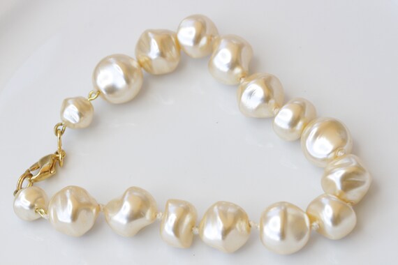 Pearl Bracelet with different size freshwater pearls|RAW Copenhagen
