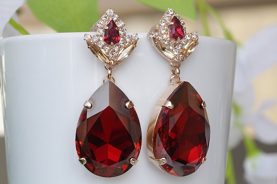 Big ruby earrings online