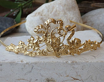 Gold Plated Bridal Tiara: Wedding Headpiece