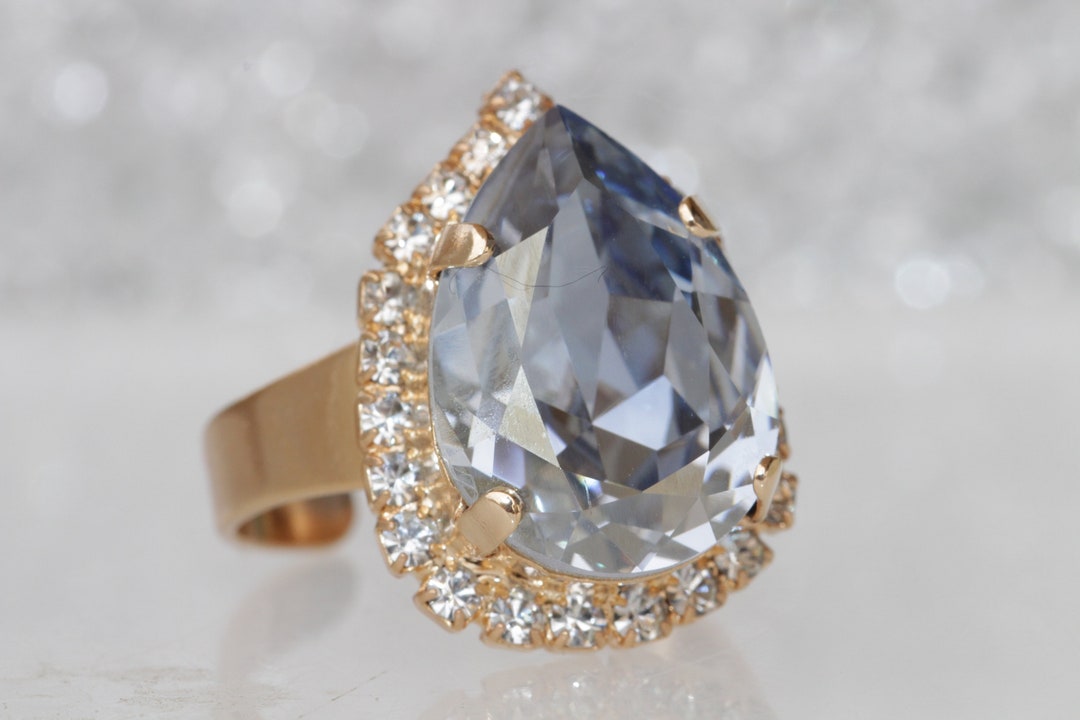 Orecchini A Goccia Rettangolari Blu Con Cristallo Simulato – Gioielli Statement Per Sposa E Cerimonie – COOLSTEELANDBEYOND