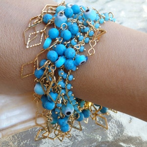 Turkish Eye Bracelet. Bracelet and Necklace. Turquoise Bracelet. Evil