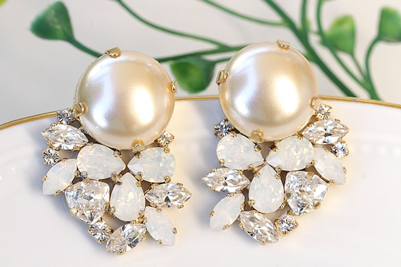 The Restored Vintage Collection: Pearl Flower Post Earrings | Anthropologie