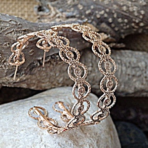 Rose Gold Creolen, halbe Creolen Post Ohrringe, halbe Creolen, Gold Creolen, Kreis Creolen, Gold Creolen, Gold Post Creolen