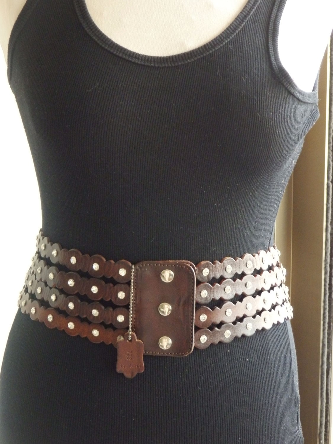 Waist Belt. Corset Belt. Leather Brown 