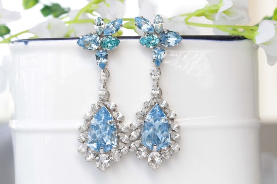 Sky blue sales earrings for wedding