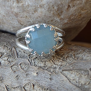 Aquamarine Ring, 925 Sterling Silver Ring, Gemstone ring, Blue Aquamarine Ring, Natural Gemstone Ring, March Birthstone Ring, Stone Ring