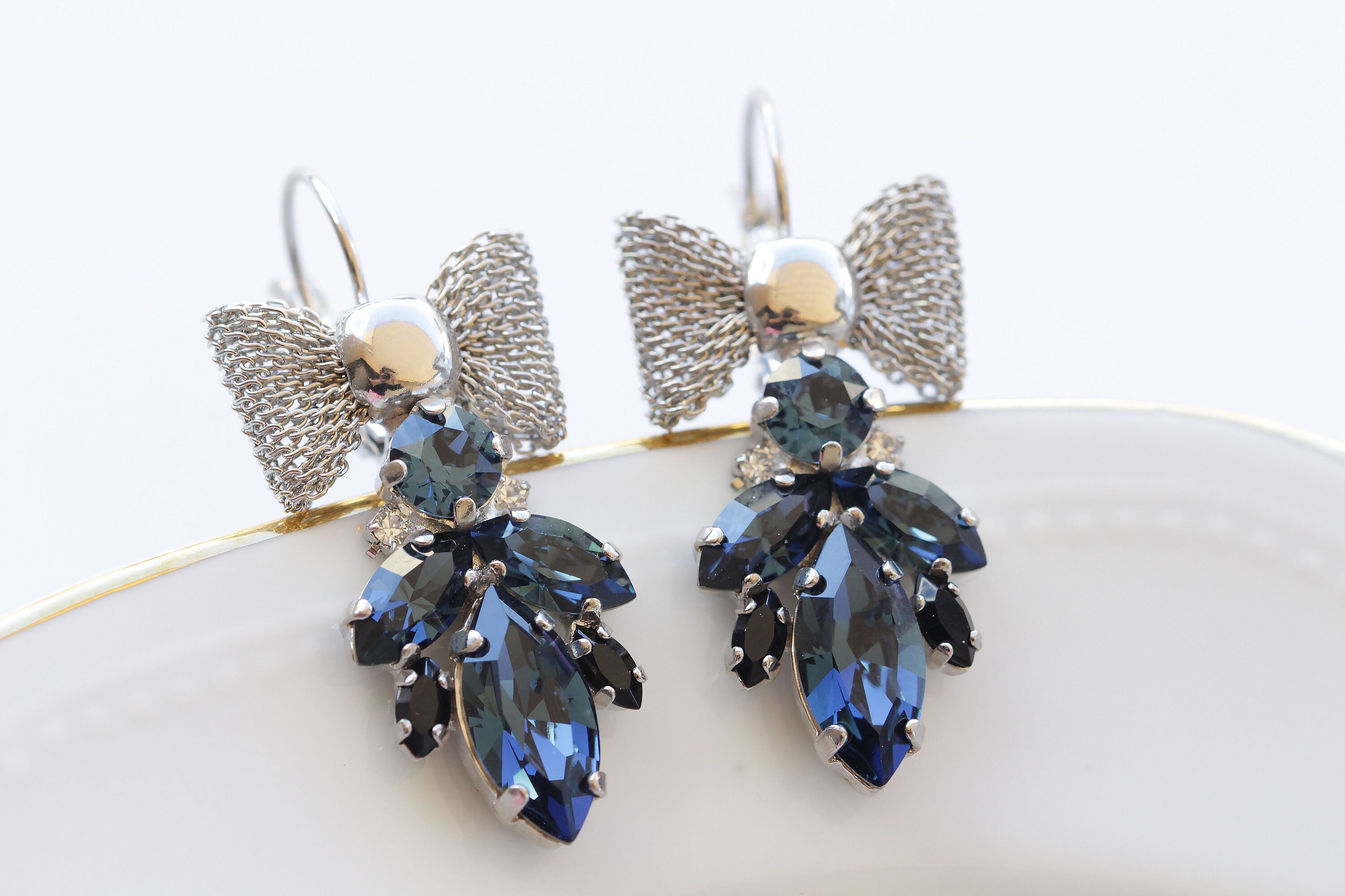 Sodalite Earrings with Beige Jasper, Sterling Silver Wire Wrap Blue Stone  Earrings with Nickel-free Niobium Hooks | Pebbles at my Feet