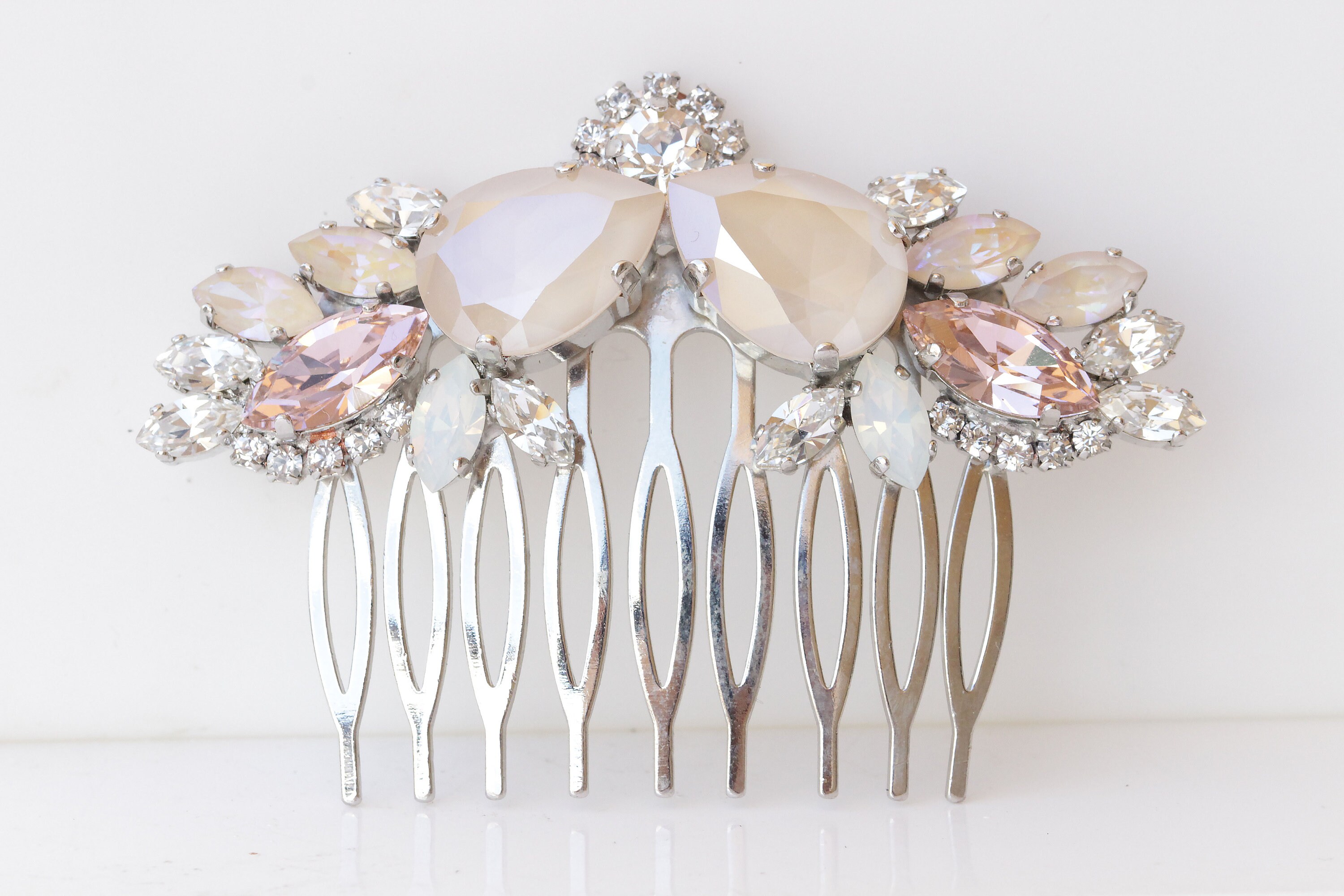 - Morganite Gemstone Hair clip Hair comb Raw Crystal Hair Pins With Copper, Silver, Gold – Buddha  main image 3