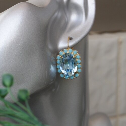 AQUAMARINE EARRINGS, Beach Jewelry, Bohemian Boho Chic Beach Wedding, Light shops Turquoise Earrings Gift, Ocean Aqua Earrings, Accessories Women