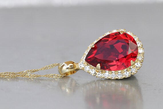 Teardrop ruby necklace deals