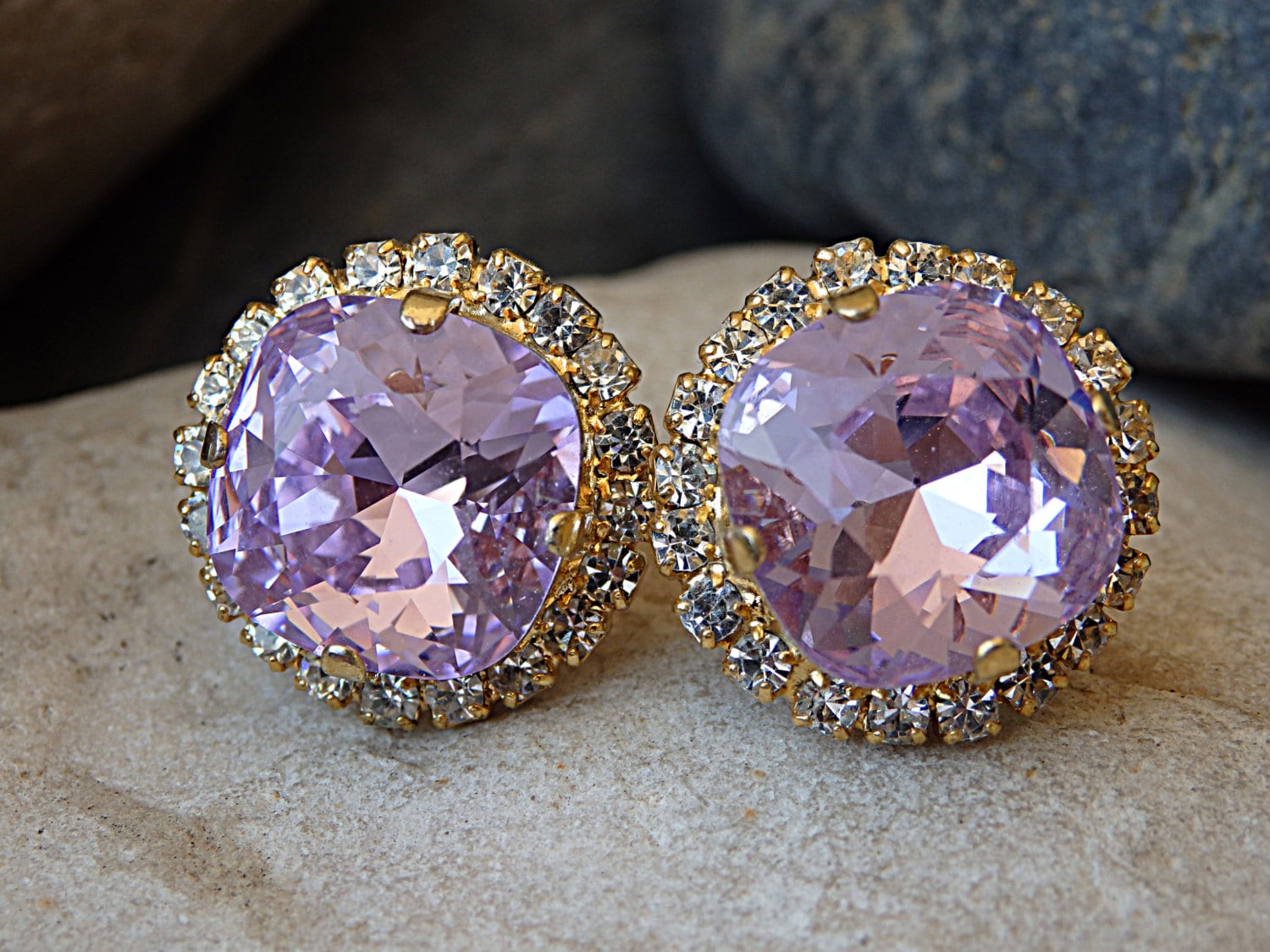 Purple Earrings Purple Earrings for Women Purple Studs Etsy