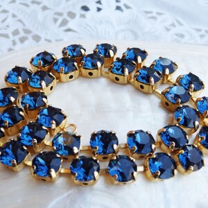 necklace, Bridal necklace,  Blue navy necklace, Bridesmaid gift, Tennis necklace, Gold.Blue navy jewelry.Dark blue dress Matching jewelry.