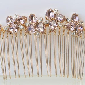 BLUSH BRAUT HAARKAMM, Hochzeit Großer Haarkamm, Rosa Kamm, Gewidmeter Vintage SchleierKamm, Formal Accessoires Haarschmuck, Geschenk für Sie