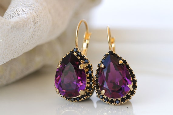 Dark purple earrings discount