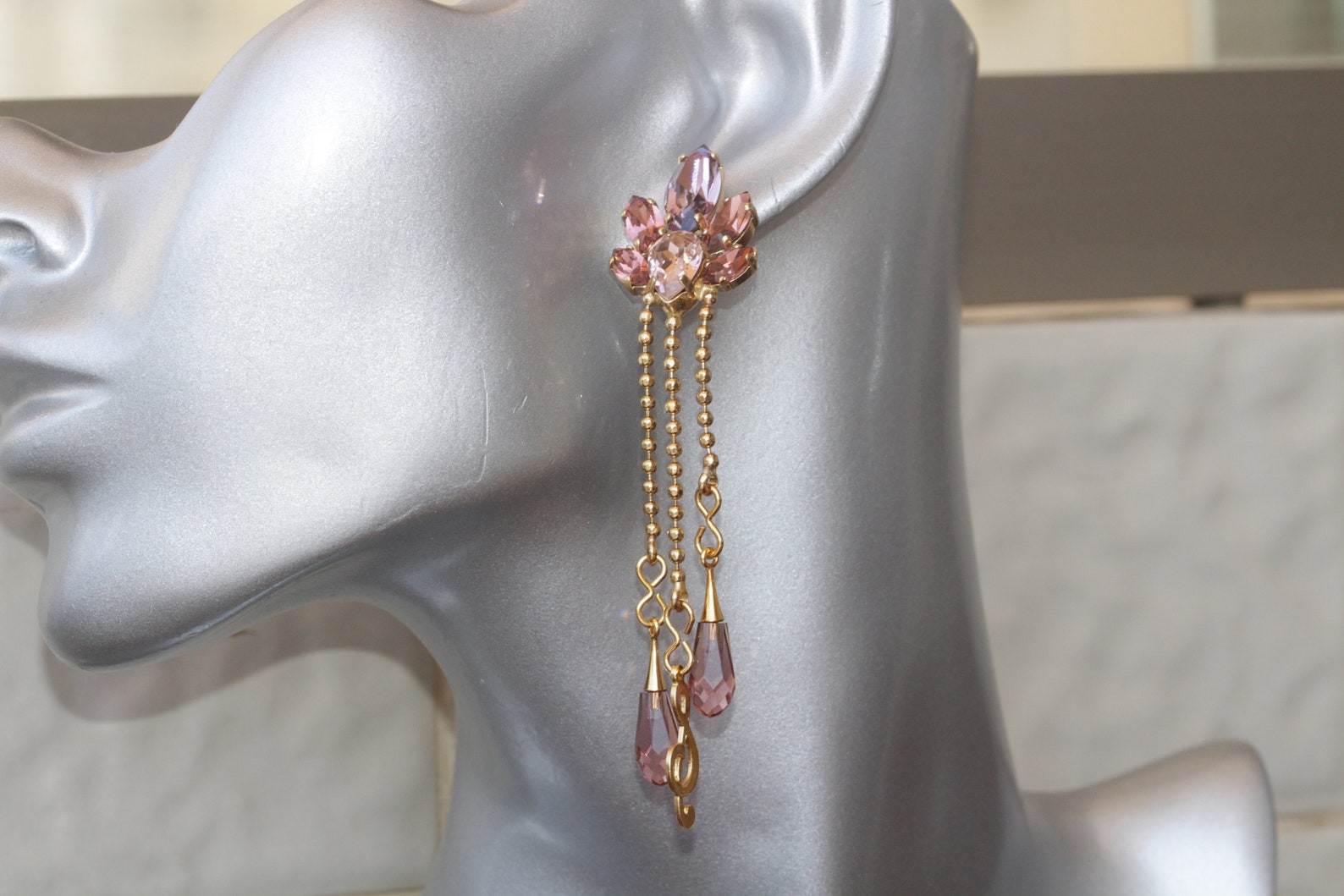 BLUSH GOLD EARRINGS Fringes Earrings Music Note Earrings - Etsy