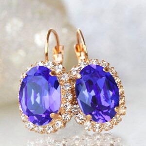 SAPPHIRE EARRINGS, Royal Blue Earrings, Elegant Evening Jewelry, Bridal Dark Blue  Earrings, Drop Earrings, Bridesmaids Earrings