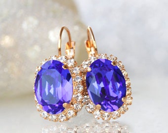 SAPPHIRE EARRINGS, Royal Blue Earrings, Elegant Evening Jewelry, Bridal Dark Blue  Earrings, Drop Earrings, Bridesmaids Earrings