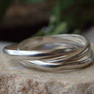 Triple band, Trinity Wedding Band, Sterling silver 925 rings, wedding ring, Three band ring, Unisex ring,Interlocking  Ring