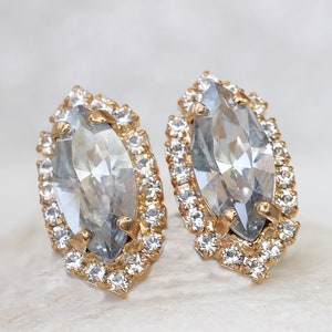 DUSTY BLUE BRIDAL Earrings,  Light Blue Wedding Earrings,  Blue Shade Earrings, Stud earrings, bridesmaid Minimalist Blue Earrings