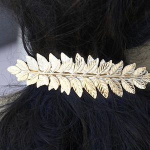 BRIDAL LEAF BARRETTE, Leaf Hair Clip, French Barrette, Bridal Accessories, Leaf Barrette, Greek Goddess, Bridal Barrette, Hair Accessories