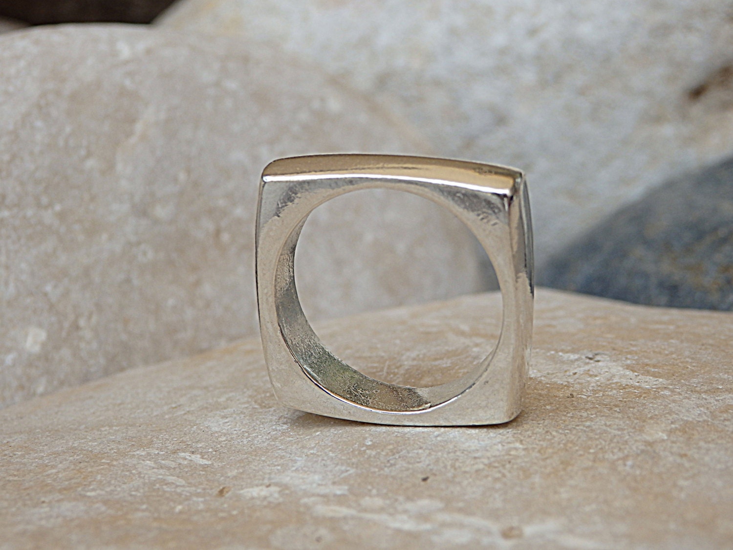 Monogram Ring - Custom Initial Letter Ring Square Shape | Forefathers-art