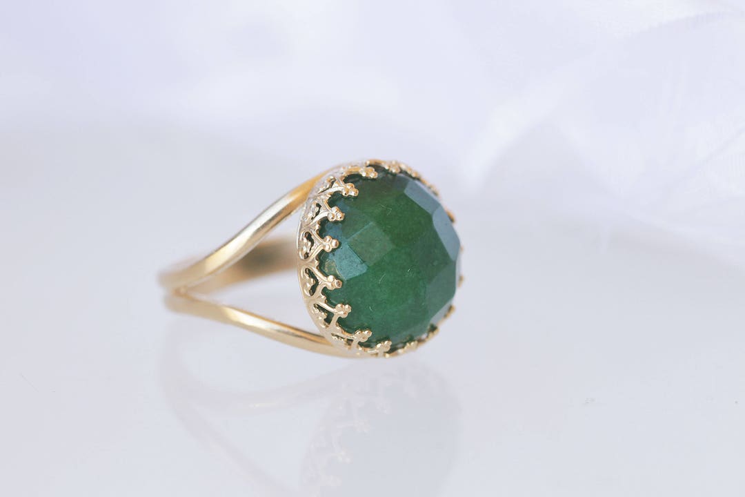 JADE RING Princess Crown Ring Jade Jewelry Gemstone Ring - Etsy
