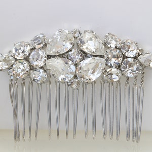 WHITE CRYSTAL HAIR Comb,Bridal Hair Comb,Rhinestone Hair Comb,Delicate  Accessories Bridesmaid,Wedding Hair Piece, Decorative Combs
