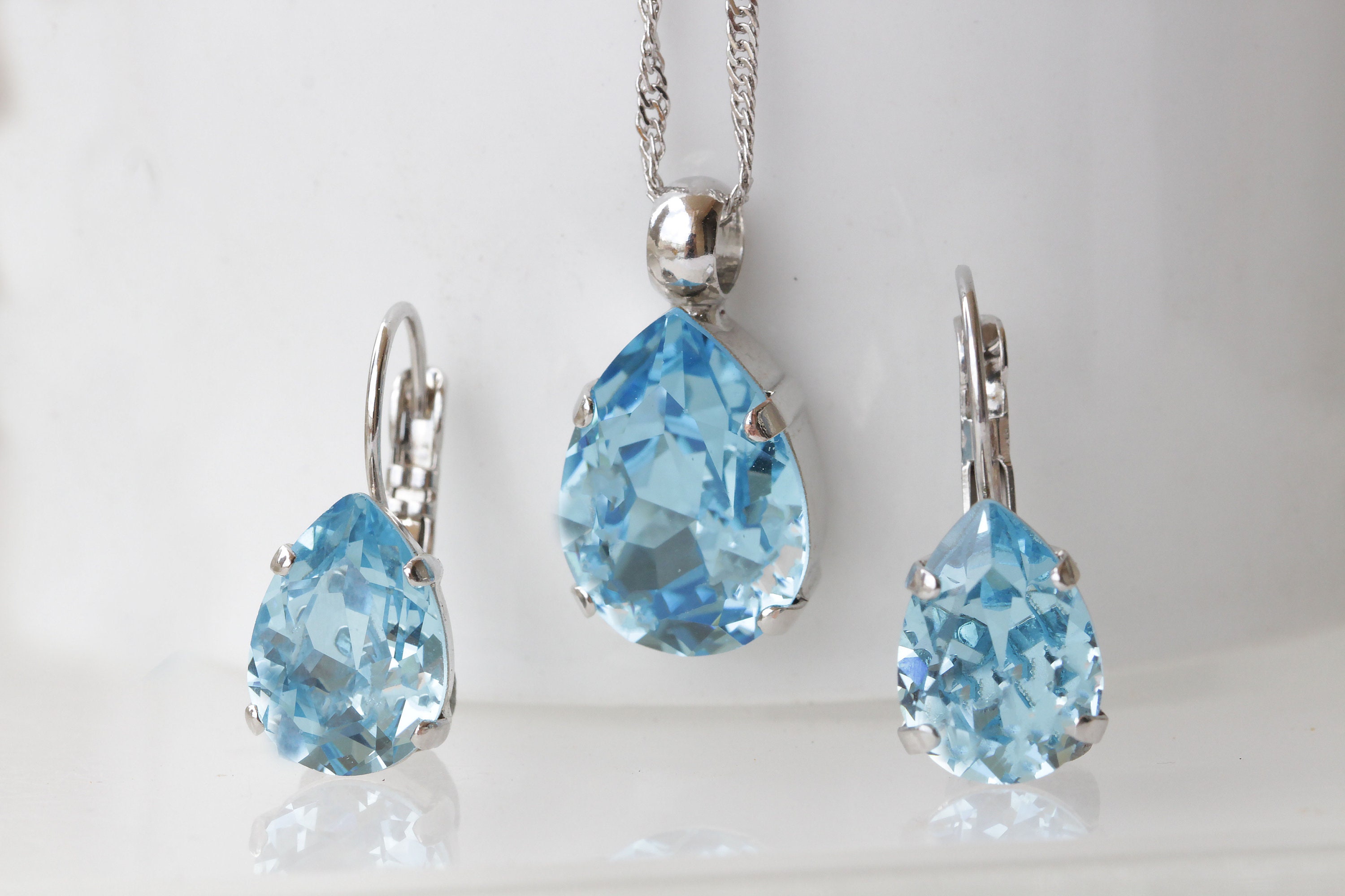 Aquamarine jewelry sets best sale sale
