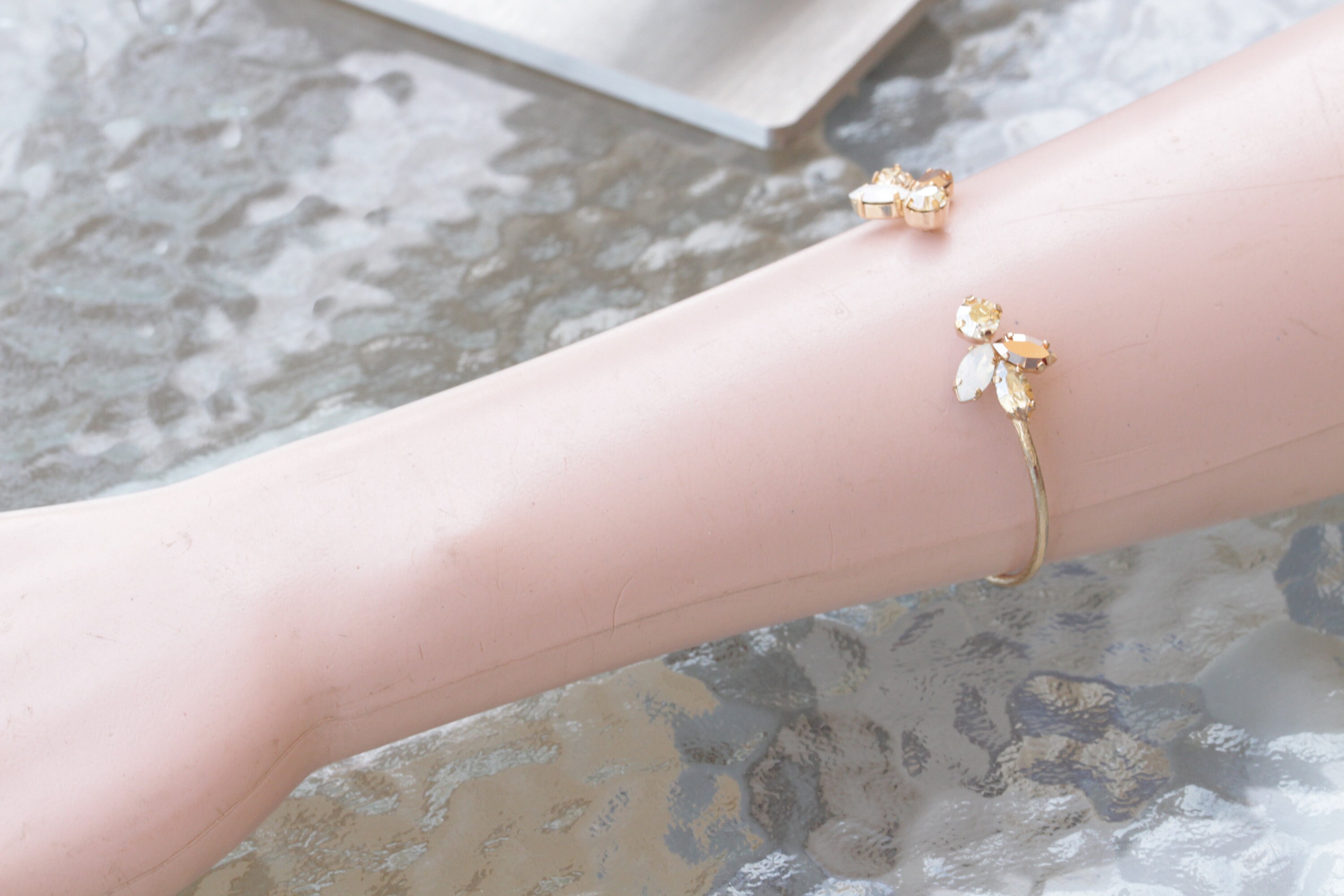 BRIDAL ROSE GOLD Bracelet Wedding Bracelet Open Cuff Etsy