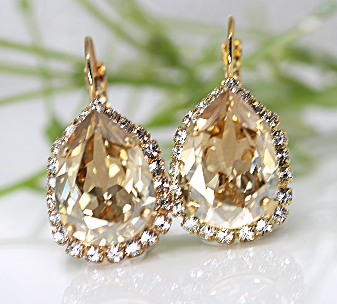 Champagne Motion Charm Earrings - Pierced