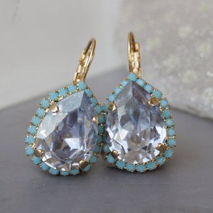DUSTY BLUE EARRINGS, Dusty Blue Bridesmaid Earrings, Turquoise wedding jewelry, Earrings,Dusty Blue Leverback Earrings,Drop Earring