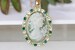 Victorian Green large Cameo Necklace. Women romantic cameo necklace Green necklace.Antique style cameo pendant.Vintage style necklace. 