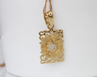 Star of David Necklace, Unisex Woman Or Man Necklace, Jewish Jewelry, Filigree Gold Necklace, Unique Magen David Necklace, Made From Israel