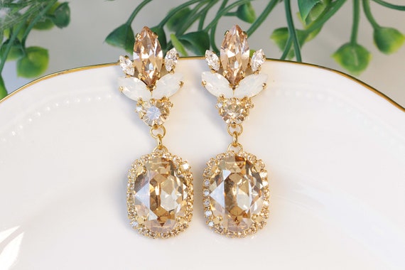 Rose gold formal earrings outlet