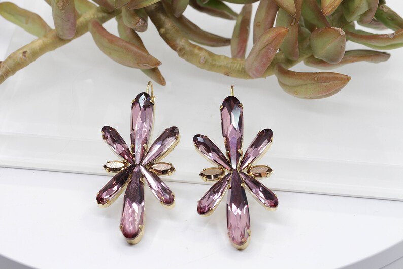 Antique Pink Earring, Pink Dangle Earrings, Vintage Earrings, Br Antique Pink Earring, Pink Dangle Earrings, Vintage Earrings, Br