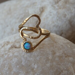 Heart Opal Ring Hearts Gold Ring Anniversary Gift for Wife - Etsy