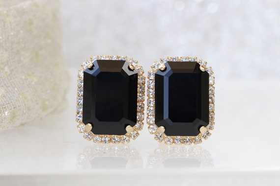 [BLACKMUSE] ジェシカ着用☆Top triangle stone drop Earrings Givenchy Rose Gold Crystal Pear Stone Double Linear Earrings