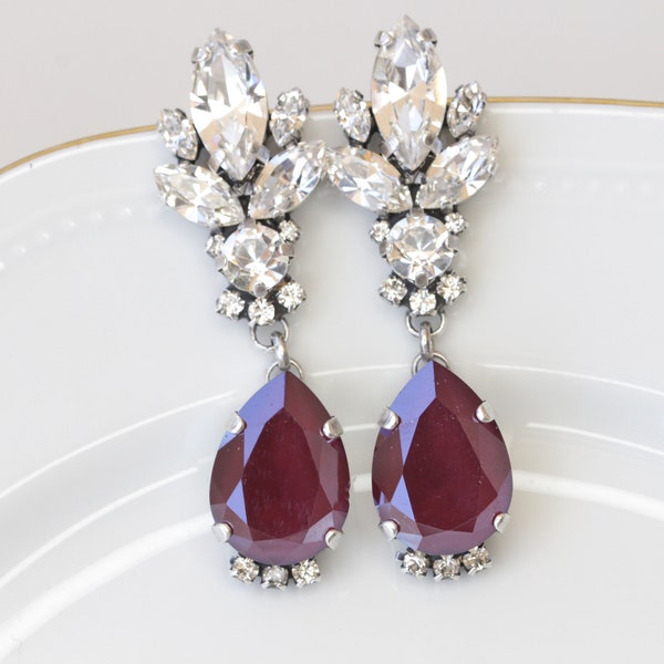 Vionnet Burgundy Oval Earrings
