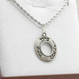SILVER HEBREW NECKLACE, Bat Mitzvah Gift, 925 Sterling Silver Necklace, Token Necklace, Judaica Necklace, Jewish Pendant, Dainty Necklace