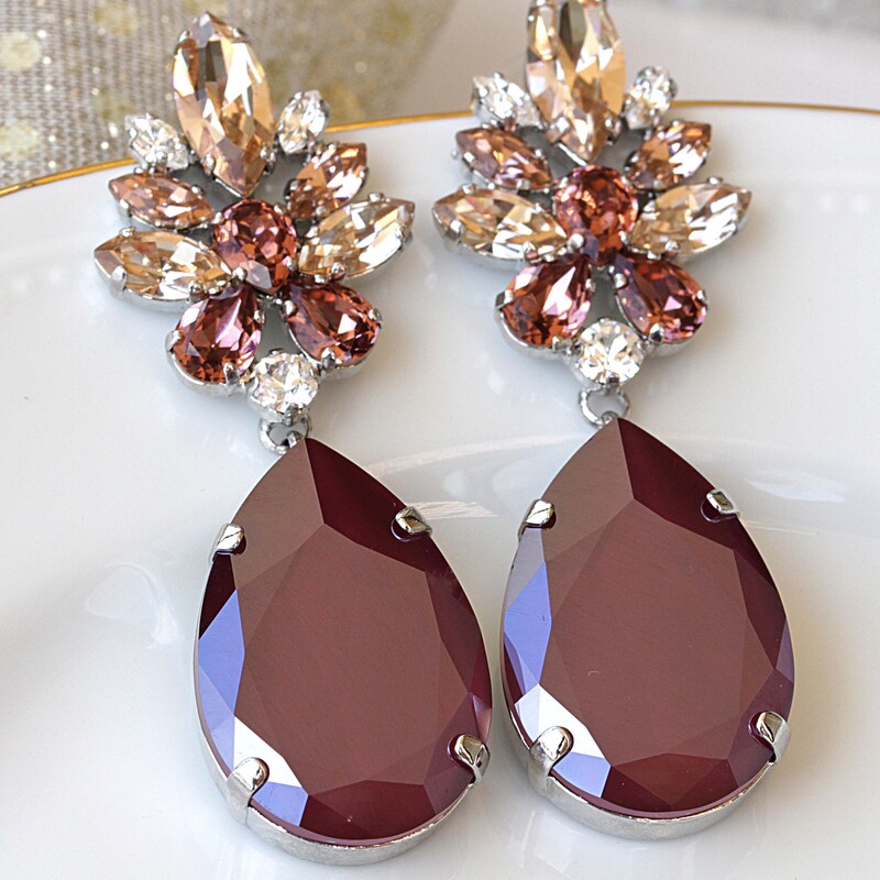 Earrings Jam Gem Burgundy / Violet - Martha Jean