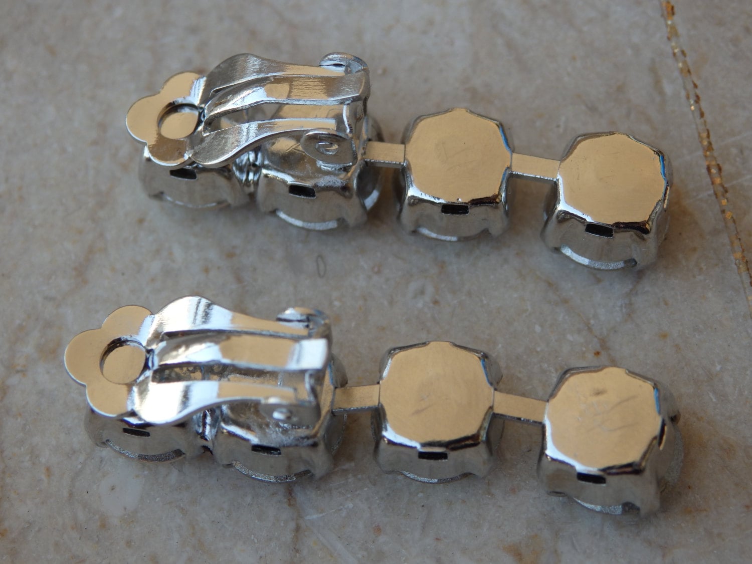 Navy blue clip earrings sale